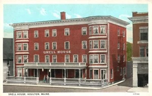 Vintage Postkarte 1940er Snell House Houlton ME Maine C.T. Amerikanische Kunst - Bild 1 von 2