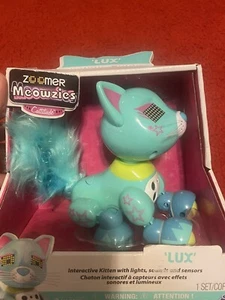 NIB Zoomer Meowzies LUX blue Interactive Kitty w/ Lights Sound Spin Master RARE - Picture 1 of 7