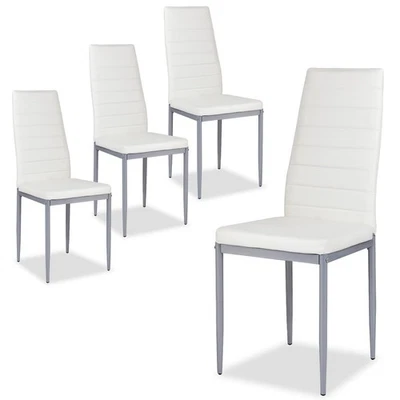 Juego de 4 sillas de comedor de cuero KOTEK PU, laterales tapizadas con alto ergonómico Foto 1 de 4