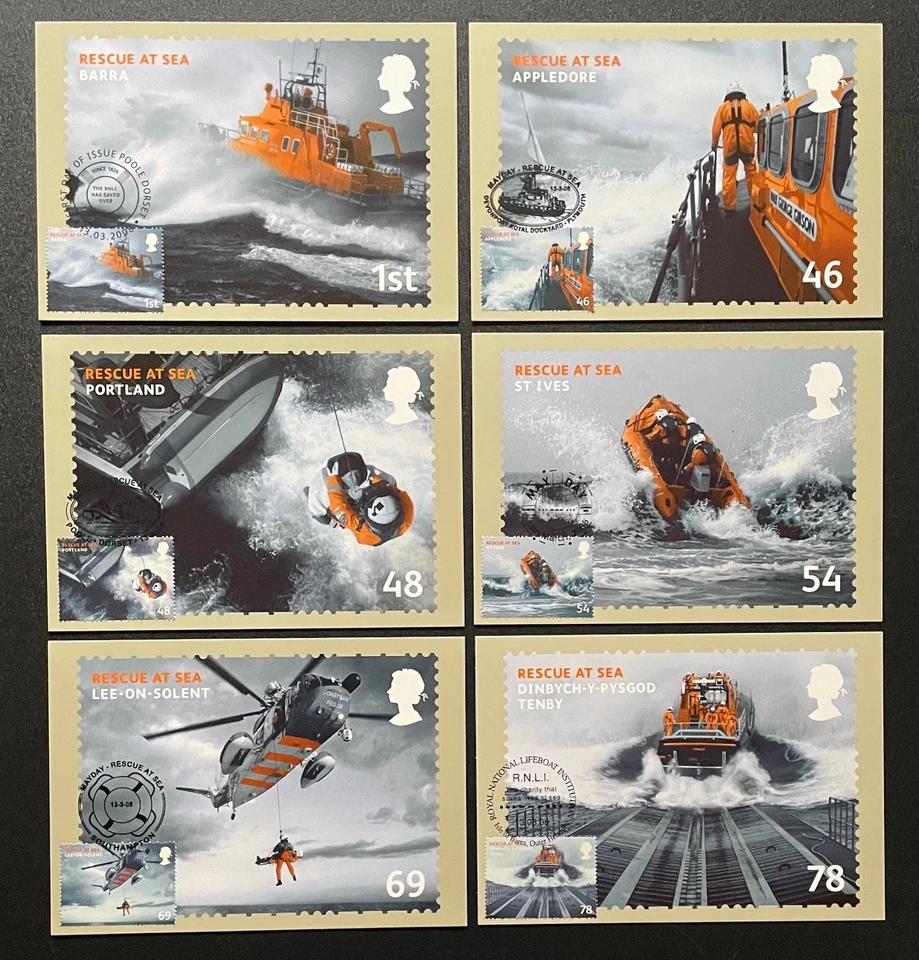 2010 Rescue at Sea PHQ Cards. 6-Card Full set. Front FDI. Various Special H/S. - Image 1 of 1
