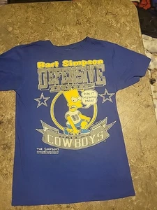 Vintage 1990 Logo 7 NFL Dallas Cowboys Bart Simpson Graphic T Shirt - Picture 1 of 9