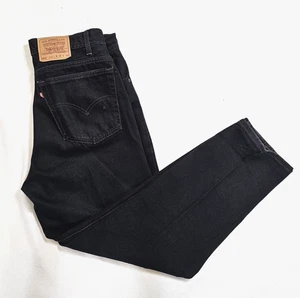 Levis 550 Jeans Mens 38x30 Black Dark Wash Cotton Relaxed Straight Fit Workwear - Picture 1 of 8