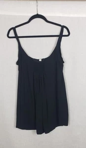 Canotta Eileen Fisher donna S nera 100% seta senza maniche pieghe blusa fumè - Foto 1 di 10