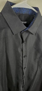 Nine West Herren Button Down Hemd Slim Fit Gr. L 16-16 1/2 32-33 Schwarz Club Party - Bild 1 von 7