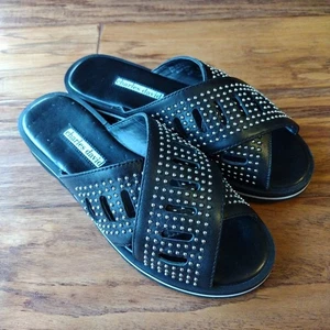 Charles David Women's Black Leather Slides Sandals Size 6M - Picture 1 of 10