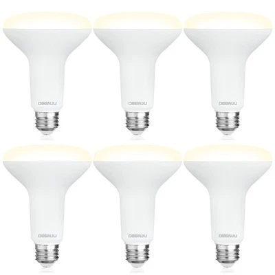 DEGNJU 6-Pack BR30 LED Dimmable 7W (65W Eq) 3000K Warm White 650 Lumens 15000H E - Image 1 of 4