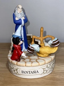 Disney Musical Memories Fantasia Porcelain Music Box Sorcerers Apprentice Works! - Picture 1 of 20