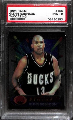 1994 年 FINEST #166 GLENN ROBINSON 带涂层 PSA 9 完好 06190253  — 第 1/3 张图片