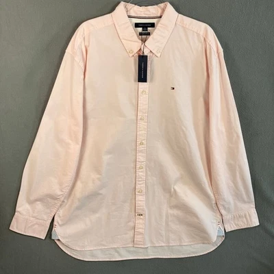 Camisa Tommy Hilfiger Para Hombre Calce Regular Elastizada Abotonada Talla XXL Rosa Nueva Con Etiquetas Foto 1 de 4
