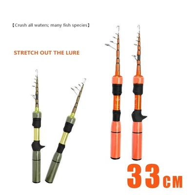 Travel Spinning Rod 5ft 5.6ft 2-6lb Telescopic Casting Rod Carbon Trout - Image 1 of 4
