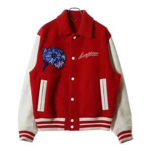 Louis Vuitton 23SS XYK Embroidered Versity Jacket×Yayoi Kusama Wool Leather Used - Picture 1 of 10
