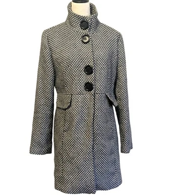 Abrigo Grande Mod Vintage Inspirado Twee Prep Grueso Botón Mezcla Lana* Foto 1 de 4