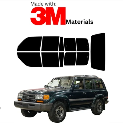Tinte de ventana precortado para Toyota Land Cruiser SUV 91-97 cerámica estable hecho con 3M Foto 1 de 4