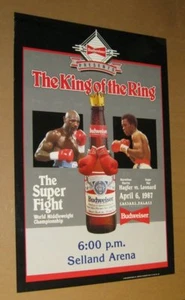 Official April 6, 1987 HAGLER vs LEONARD Middleweight Championship BUDWEISER - Picture 1 of 1