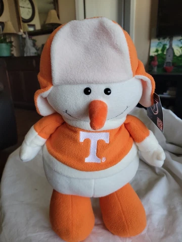 University Of Tennessee Vols 16” Snowman Plush Standing Doll New With Tag Cover