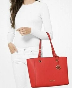 Michael Kors Walsh Medium Saffiano Leather Tote Bag, Mandarin/Red, NWT! - Picture 1 of 7