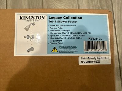 Elements of Design EB6231LL Legacy Three Handle Tub & Shower Faucet, 5" Spout... - Image 1 of 2