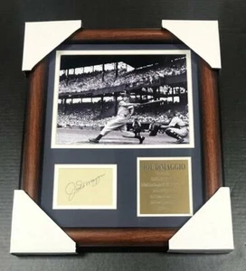 Joe Dimaggio handsignierter Schnitt Signatur Faksimile Nachdruck gerahmt 8x10 Foto - Bild 1 von 2