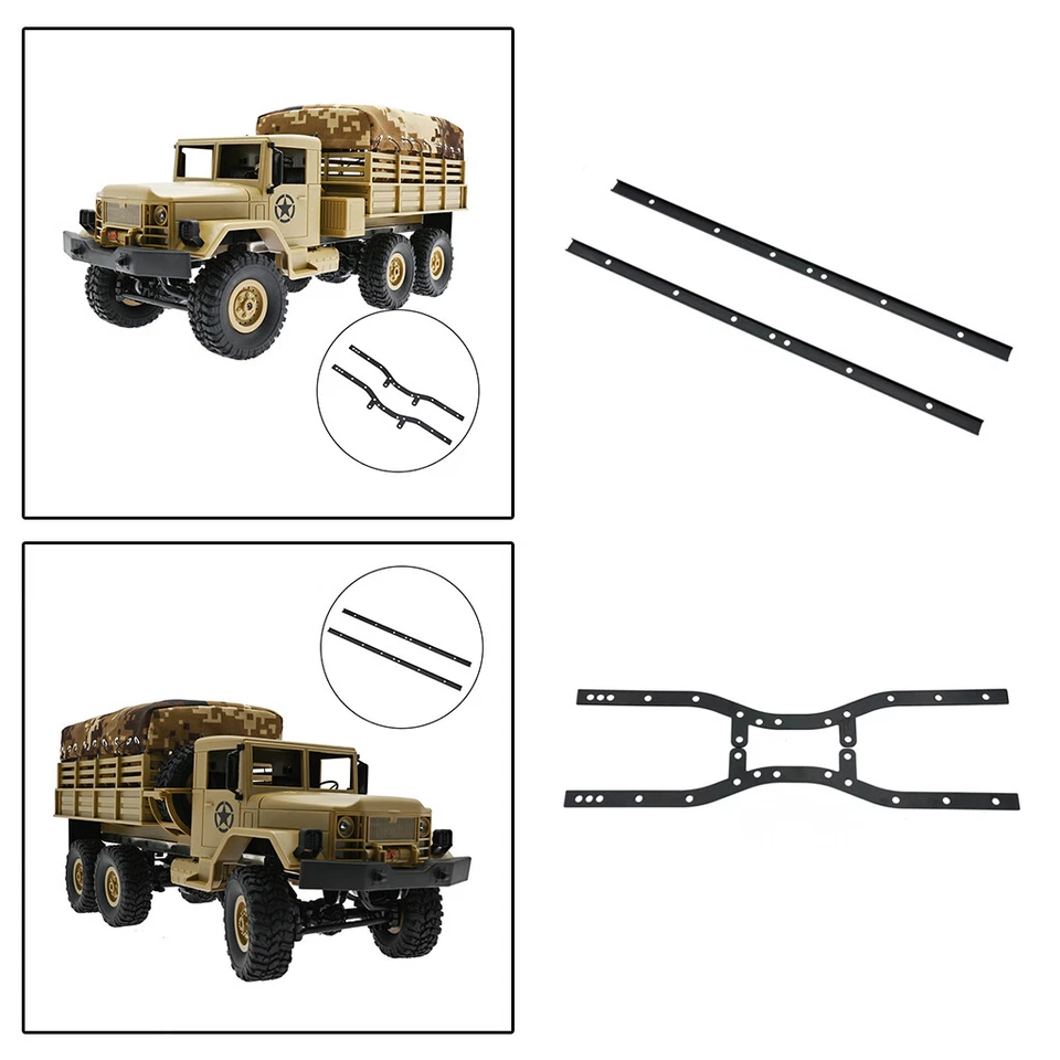 2x Metall Chassis Rahmen Schienenträger Set für WPL RC Car Rock Crawler - Bild 1 von 1