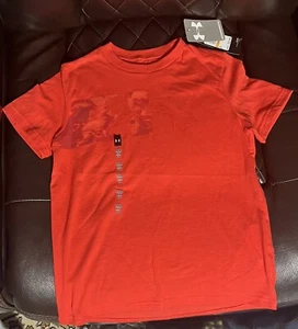 Under Armour Boys YSM Loose T-Shirt, Bright Orange, NWT, Size 7-8 - Picture 1 of 8