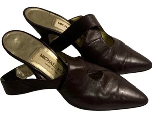 Michael Kors Collection Casadei brown leather slingback heels pumps shoes Sz 9 - Picture 1 of 7