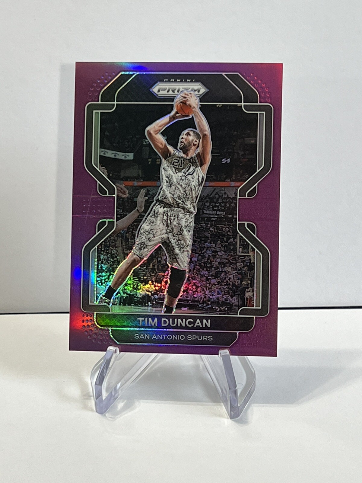 2021-22 Panini Prizm Tim Duncan Purple Prizm /99 Spurs
