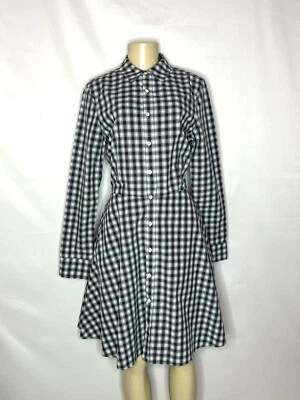 VESTIDO CAMISA FLARE SERENA & LILY MULTICOLORIDO XADREZ MANGA LONGA BOTÃO PARA BAIXO TAMANHO 8 - Imagem 1 de 3