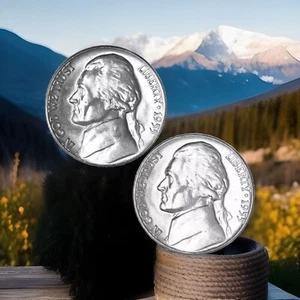 1955 BU P D Jefferson Nickel 2 Coin Year Set From OBW FAST SHIPPING - Picture 1 of 7