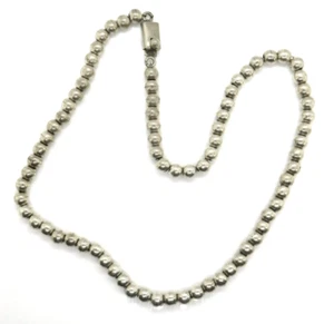Taxco Mexico 925 Sterling Silver 6mm Beaded Ball Necklace - Picture 1 of 7