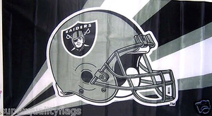 OAKLAND RAIDERS BANDERA NUEVO 3x5 ft CASCO BANNER - Imagen 1 de 5