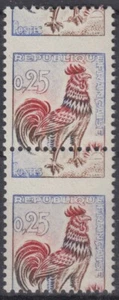 FRANCE :PAIRE COQ N° 1331 PIQUAGE & COULEUR ROUGE DECALES NEUVE** SANS CHARNIERE - Imagen 1 de 2