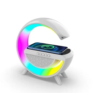 FUNK TELEFON LADEGERÄT FÜR IPHONE ANDROID LED RGB Lampe Radio FM SD - Bild 1 von 15