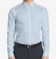 Calvin Klein Blue 16 X 32/33 Slim Fit Men Dress Shirt Non-iron A12