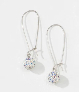 💎Touchstone Crystal Earrings Aurore Boreale Pave Ball Drop New Condition - Picture 1 of 11