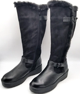 Wanted Womens Black Leather Round Toe Knee High Winter Boots Size 6.5 - Image 1 of 4