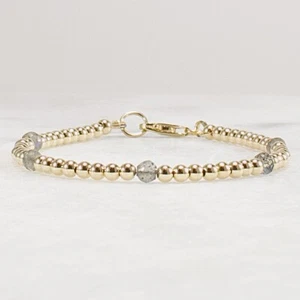 Labradorite Bracelet, 14k Gold Filled Bracelet, Everyday Gemstone 3mm 4mm - Picture 1 of 7