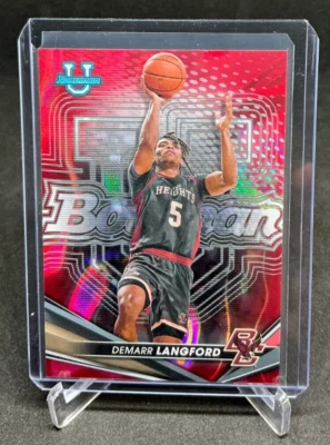 2022/23 Bowman U Best DEMARR LANGFORD RED LAVA REFRACTOR #3/5 Boston College - Image 1 of 2