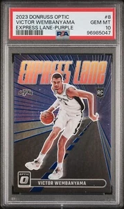 2023-24 Donruss Optic Purple Prizm Express Lane Victor Wembanyama RC PSA 10 - Bild 1 von 2