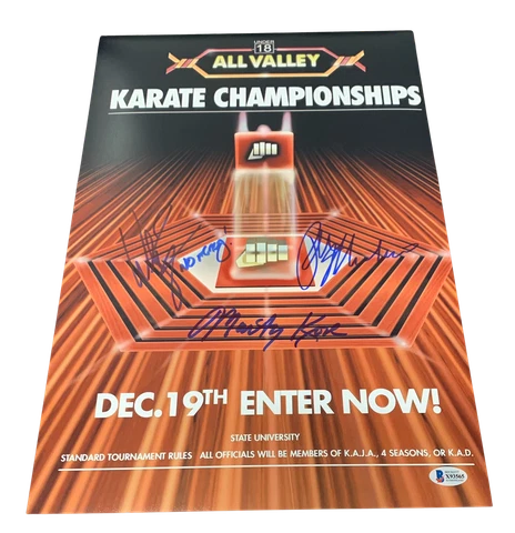 RALPH MACCHIO WILLIAM ZABKA MARTIN KOVE SIGNED AUTO THE KARATE KID 12X18 BAS 2 Cover