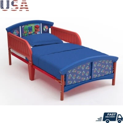 Masks Plastic Toddler Bed W/ Guardrails Kids Furniture Nursery Bedroom Novelty - Image 1 of 4