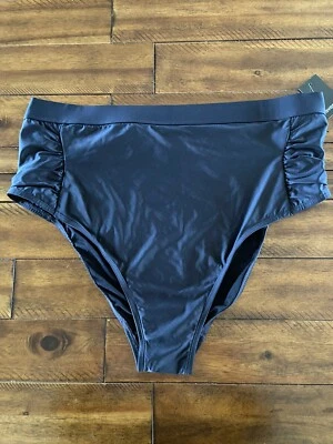 Traje de baño Avenue para mujer negro cintura alta pantalones cortos talla 3X NUEVO minimalista Foto 1 de 3