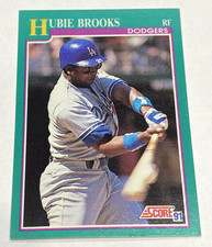 1991 Score Hubie Brooks #196 Baseball Card Los Angeles Dodgers