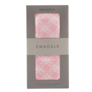 Primrose Pink Plaid Swaddle MARKDOWN CLOSEOUT CLEARANCE DISCOUNT - Picture 1 of 4