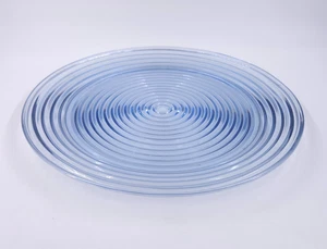 RARE -- Anchor Hocking SAPPHIRE BLUE Glass PARK AVENUE 13" TRAY PLATTER RINGED - Picture 1 of 4