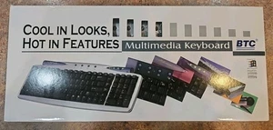 *NiB Old Stock BTC Millenium 9110 104 Key PS/2 Multimedia Keyboard Under 19" - Picture 1 of 4
