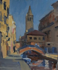 ORIGINAL RICHARDSON Fondamenta Alberti Canal Venice venetian italy OIL PAINTING - Picture 1 of 1