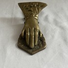 Vintage Victorian Brass 3.5" Hand Clip Paper Mail Holder Office Desk