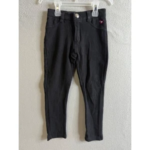 Pink Latte Pants Girls 5 Black Jeggings Heart Embellished Pants - Picture 1 of 10