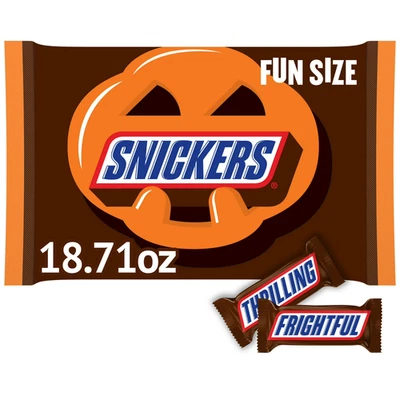 Snickers Fun Size Halloween Candy Bars 18.71 oz Milk Chocolate Jumbo Bag Bulk.. - Image 1 of 4