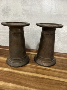 Pottery Barn Rustic Farmhouse Metal Pillar Candle Stick Holder 7 Inches - Picture 1 of 10